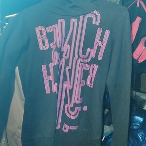Black Hoodie with Pink Graphic
